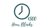 a clock with the words 500 hour blocks