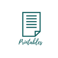 printables logo on a black background