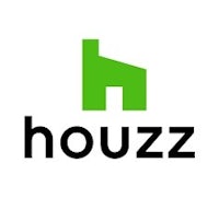 the houzz logo on a white background