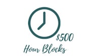 a clock with the words 500 hour blocks
