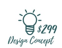 a design concept logo with a light bulb