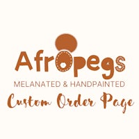 a logo for afropegs melamine and handpainted custom order page