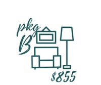 pkg b logo with a lamp and a chair