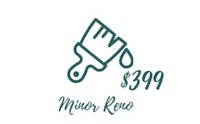 a logo with a paint brush and the words'minor renovo'